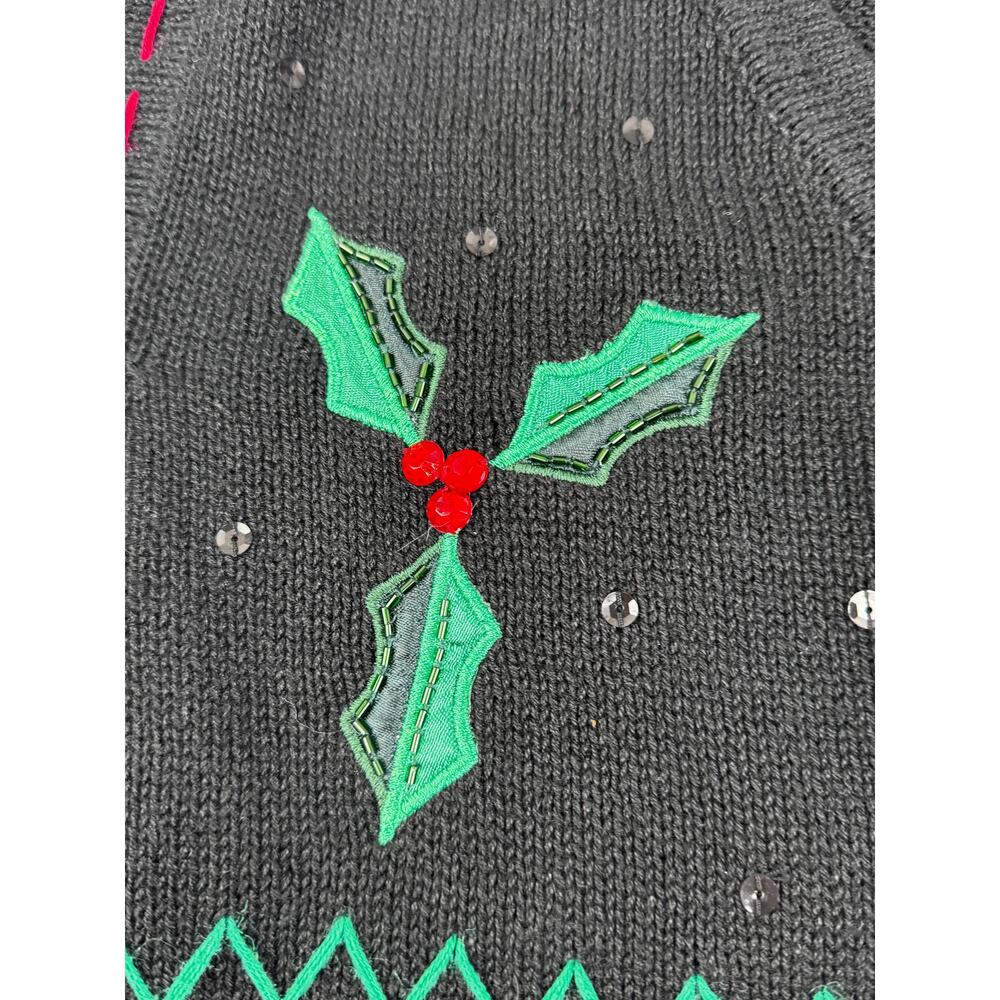 Basic Editions Holiday Vintage Christmas Theme Embroidered Vest Women's Size 2X - Picture 7 of 9